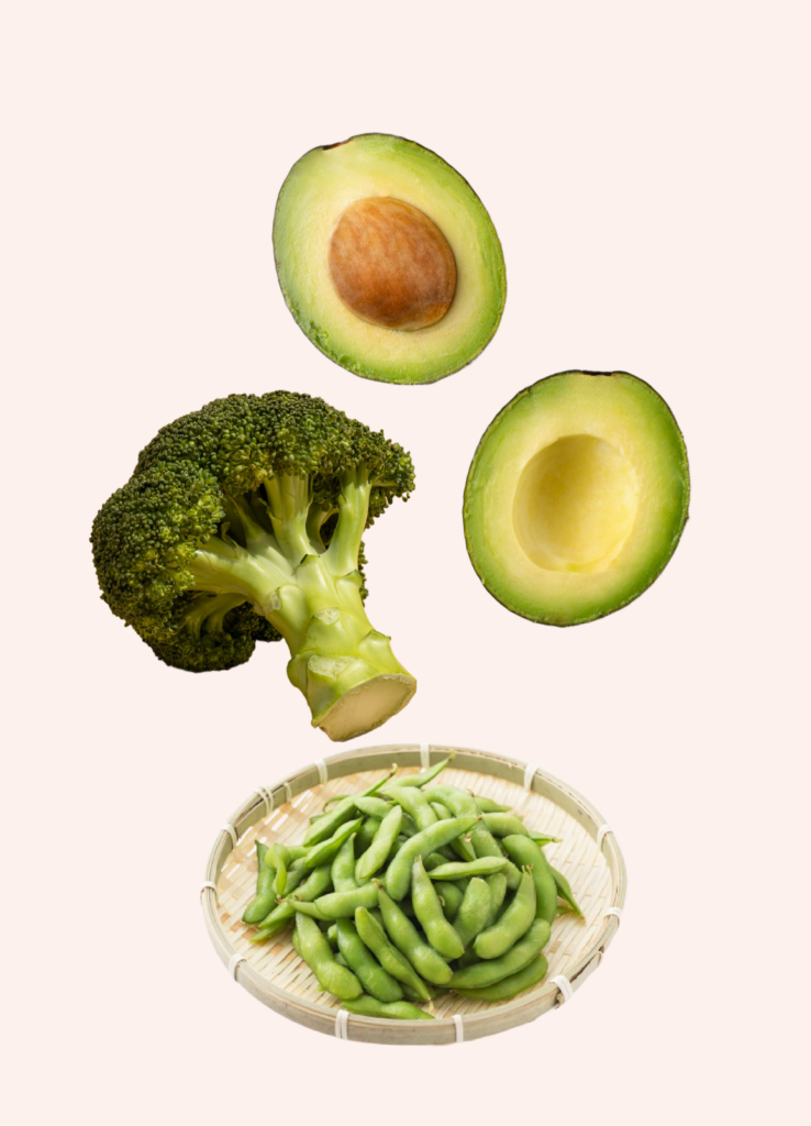 アボカド、ブロッコリ、枝豆